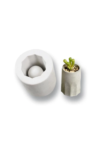 Beton Saksı Silikon Kalıbı 4 Cm X 5,1 Cm No:57 - Resim 2
