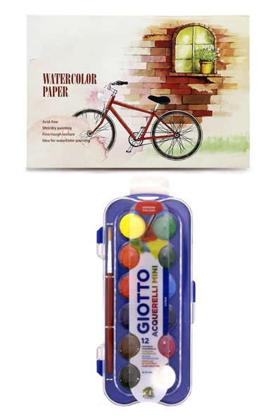 Suluboya Blok 12 Yaprak 230 Gram 105 X 155 Mm Giotto Suluboya Seti 23 Mm 12'li ürün görseli 1