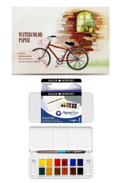 Suluboya Blok 12 Yaprak 230 Gram 105 X 155 Mm Daler Rowney Aquafine Sulu Boya Seti 12'li ürün görseli 1