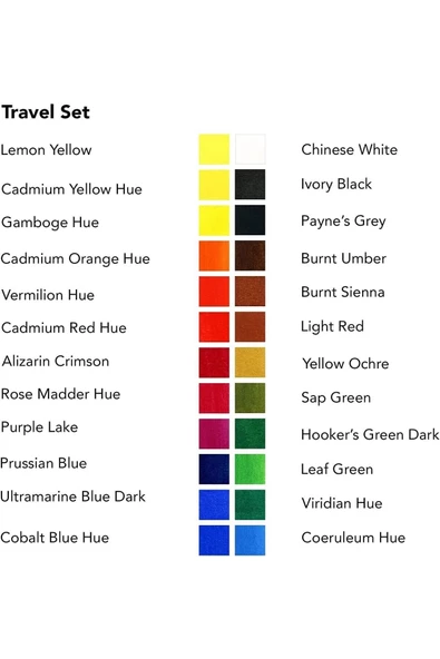 Daler Rowney Aquafine 24'lü Yarım Tablet Suluboya Seti Canson Montval Suluboya Defteri 18x25cm 300gr - Resim 5