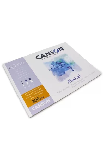 Canson Montval Suluboya Defteri (24x32cm) 300gr Aquafine Tablet 1/2 Suluboya Travel Set 24 - Resim 2