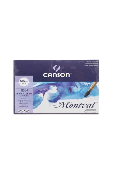 Daler Rowney Aquafine 12'li Tablet Suluboya Canson Suluboya Defteri 18x25cm 300gr Fırça Uçlu Kalem - Resim 2