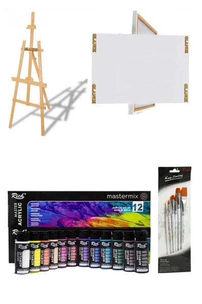 Glance 35x50 Master-mix Akrilik Set 12 Li 60 Cc-keep 6'lı Frç+şövale Set ürün görseli