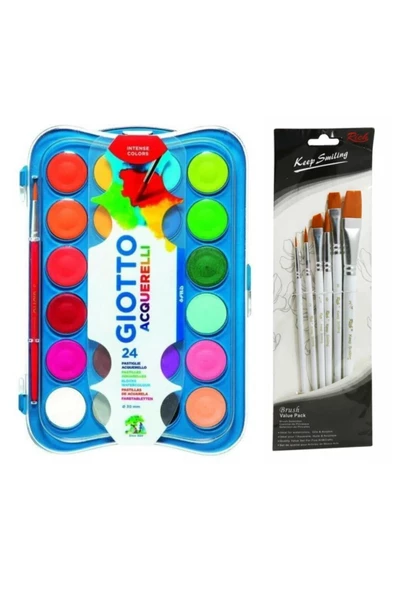 24'lü Suluboya Ve Keep Smile 6'lı Fırça Seti ürün görseli 1