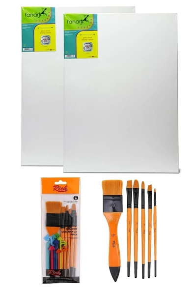 Fanart Academy Tuval %100 Pamuk 280 gr 35x50 - Rich Profesyonel 6'lı Karma Fırça Seti ürün görseli 1