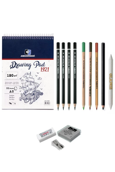 Alex Schoeller Eskiz Defteri Lyra Karakalem Ve Kuruboya Kalemi Çizim Eskiz Seti ürün görseli 1
