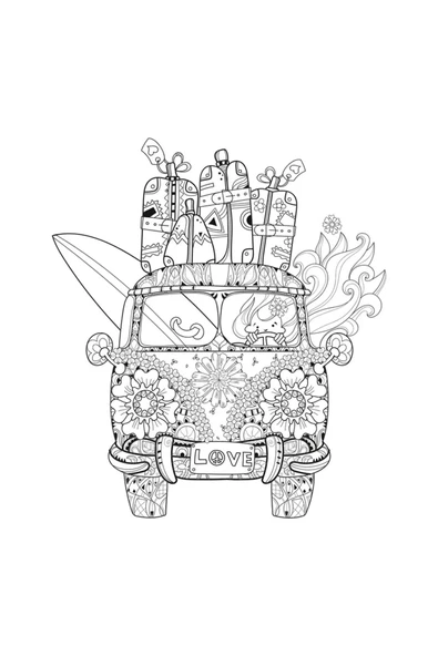 Çocuk 40x50 cm Retro Minibüs Desenli Tuval Lv-y-100-p40.01 ürün görseli