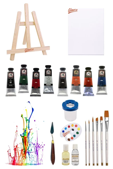 Masaüstü Şövale Keep Smile 6'lı Fırça Südor Mona Lisa 37 Ml 10'lu Yağlı Boya Seti ürün görseli