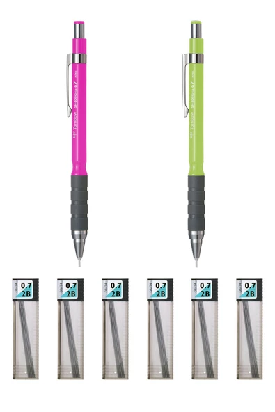 Tombow Sh-300 Grip Mekanik Kurşun Kalem 0.7mm Pembe Limon Yeşil Tombow Mono Lead 07 Uç Hediye 6 Adet ürün görseli 1