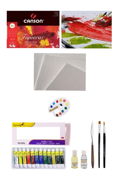 Canson Figueras 19x25cm Blok 290gr 10 Yp Fanart 12x12 Yağlı Boya Seti ürün görseli 1