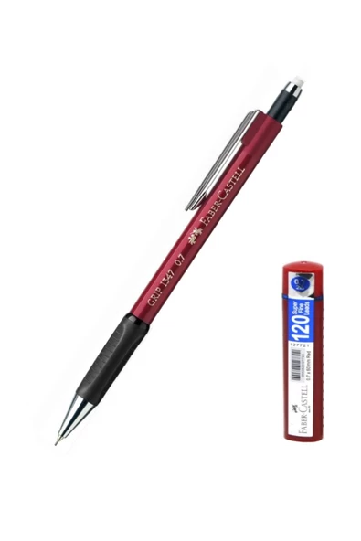 Faber-castell Grip Iı Mavi 0.7 Mm Versatil Kalem Faber Grip Min 0.7 2b 60mm 120'li Kırmızı Tüp - 1