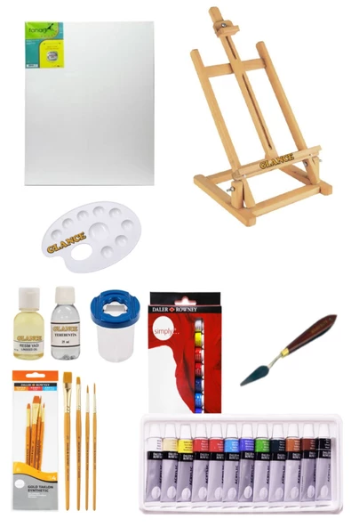 Daler Rowney Simply Yağlı Boya 12 Renk X 12 Ml Masa Üstü Şövale Seti ürün görseli