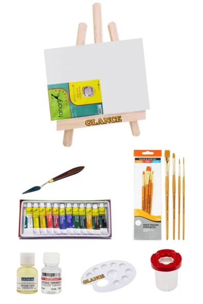 Fanart  Yağlı Boya  Masaüstü Şövale Seti 12x12 ml ürün görseli 1