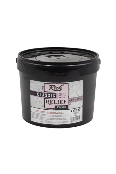 Rölyef Pasta  3,5 KG  Büyük Kova Beyaz Stencıl Spatul Doku Tarağı Set - Resim 2