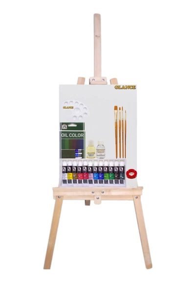 Südor Monalisa 12x12 Ml Ekonomik Yağlı Boya Ayaklı Şövale Başlangıç Seti 25x35 2'li Tuval ürün görseli 1