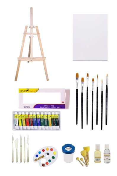 Fanart Academy Yağlı Boya Seti 12x12ml 35x50 Tuval Başlangıç Seti ürün görseli 1