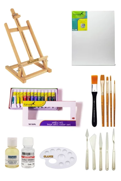 Masaüstü Fanart Yağlı Boya 12x12ml Başlangıç Seti 35x50 Tuval ürün görseli 1