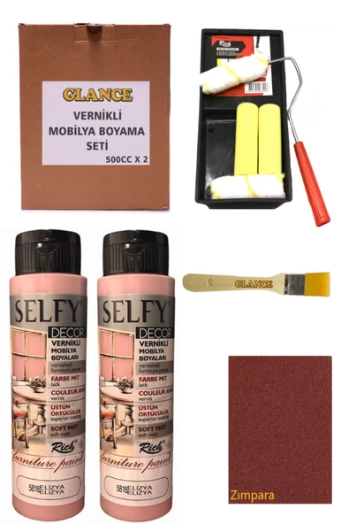 Rich Selfy Decor 500 CC X 2 Elizya Kendinden Vernikli Mobilya Boyama Seti