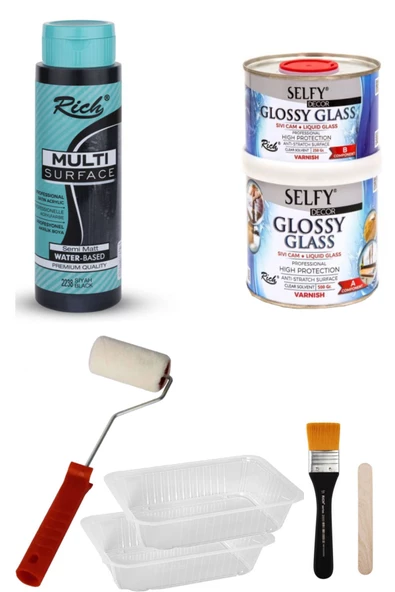 Multi Surface Boya 500 Cc Siyah Selfy Decor Glossy Glass200 100 Balkon,banyo,tezgah,fayans
