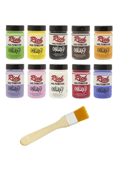 Chalked Ahşap Boya Seti Zemin Fırça ürün görseli 1