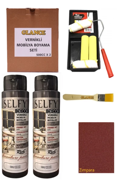 Rich Selfy Decor 500 CC X 2 Wenge Kendinden Vernikli Mobilya Boyama Seti - 1