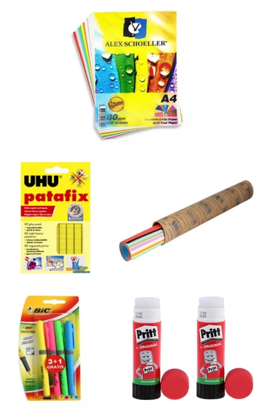 Renkli Fotokopi Kağıdı A4 Karışık 10 Renk Sanatsal Set ürün görseli 1