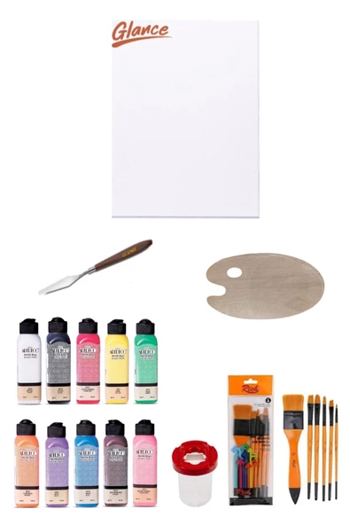 Artdeco 140 Ml Akrilik Boya 50x70 Tuval Ahşap Palet Set ürün görseli 1