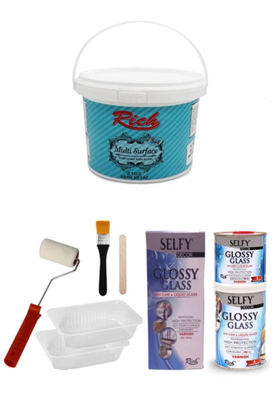 Surface1000gr Antik Beyaz Selfy Decor Glossy Glass 200 100gr Balkon,teras,banyo,mutfak,tezgah,