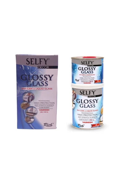 Selfy Decor Glossy Glass 200+100 Gr Sıvı Cam, Banyo, Mutfak, Tezgah, Verniği