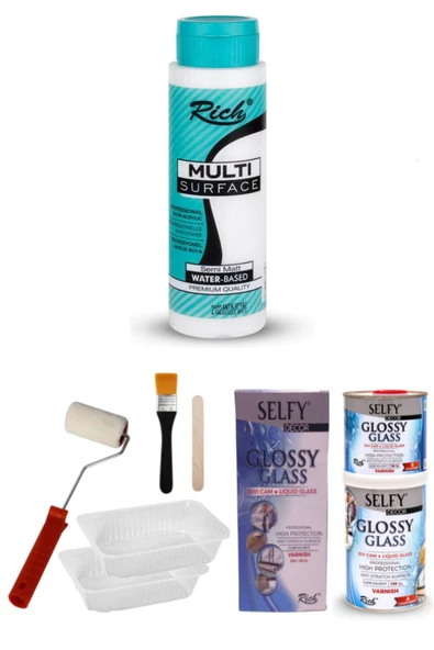 Surface500cc Antik Beyaz Selfy Decor Glossy Glass 200+100gr Balkon,teras,banyo,mutfak,tezgah,fayans