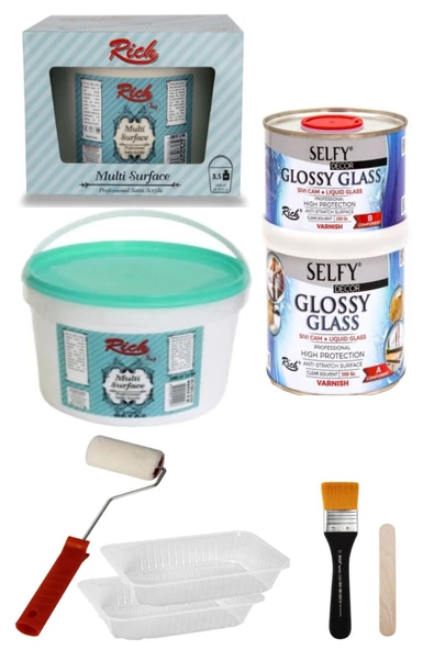 Surface 3,5 Kg Beyaz Selfy Decor Glossy Glass 500 250 gr Balkon,teras,banyo,mutfak,tezgah,fayans