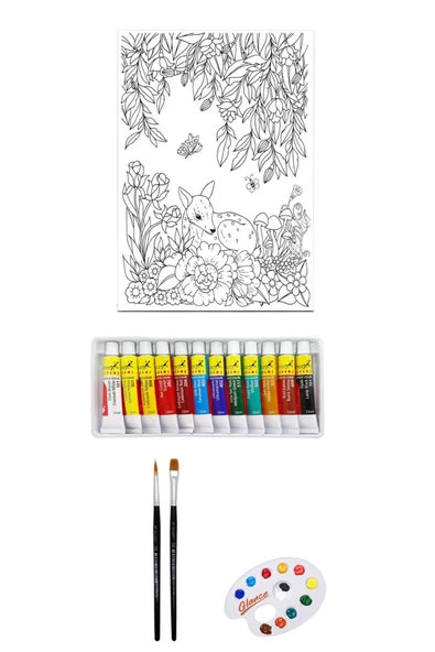Artdeco Desenli Tuval 40x50cm Ceylan Fanart Academy Akrilik Boya Seti 12 Renk X 12ml ürün görseli 1