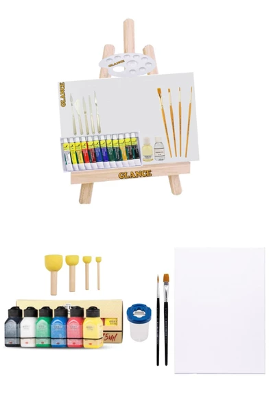 Ekonomik Yağlı Boya 12x12 Ml-akrilik Boya 6x75 Ml Başlangıç Seti ürün görseli 1