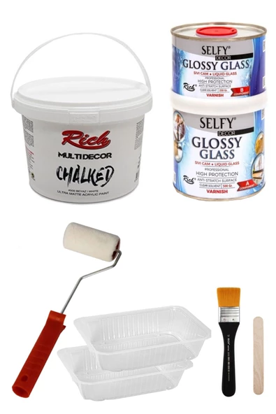 Rich Decor Chalked 1kg Beyaz Selfy Decorglossy 500+250gr Balkon,teras,banyo,mutfak,tezgah,fayans