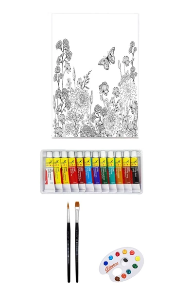 Artdeco Desenli Tuval 40x50cm Bahçe Fanart Academy Akrilik Boya Seti 12 Renk X 12ml ürün görseli 1