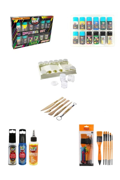 Funny Kids Multimix Akrilik Boya 12 Renk X 20 Ml-kil Başlangıç Setizemin Fırça Karma Set 8 Okul Seti ürün görseli 1