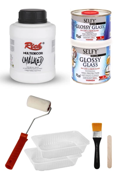 Multidecor Chalked 1750 Beyaz Selfy Decor Glossy Glass 500+250grbalkon,teras,banyo,mutfak,tezgah