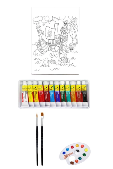 Artdeco Desenli Tuval 40x50cm Korsanlar Gemide Fanart Academy Akrilik Boya Seti 12 Renk X 12ml ürün görseli 1
