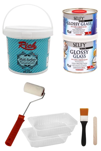 Surface1000gr Beyaz Selfy Decor Glossy Glass1000 500gr Balkon,teras,banyo,mutfak,tezgah,fayans
