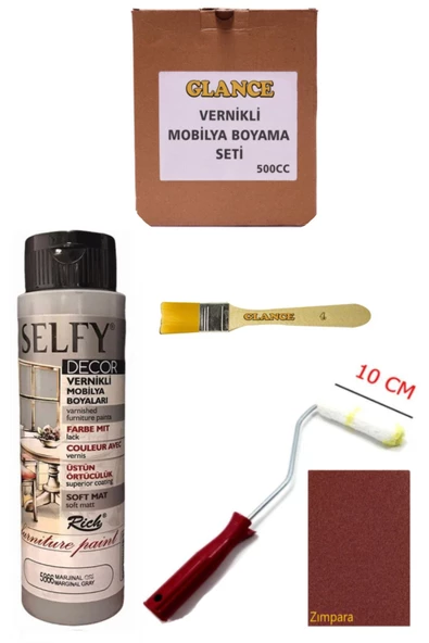 Rich Selfy Decor 500 cc Marjinal Gri Kendinden Vernikli Genel Amaçlı Boyama Seti ürün görseli 1