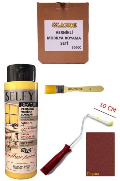 Rich Selfy Decor 500 cc Roma Sarısı Kendinden Vernikli Genel Amaçlı Boyama Seti ürün görseli 1