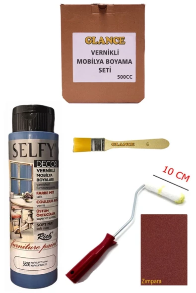 Rich Selfy Decor 500 cc Napolyon Mavi Kendinden Vernikli Genel Amaçlı Boyama Seti ürün görseli 1
