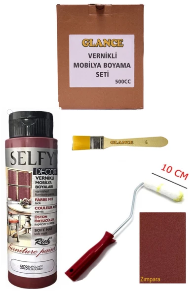 Rich Selfy Decor 500 Cc Burgundy Kendinden Vernikli Genel Amaçlı Boyama Seti ürün görseli 1