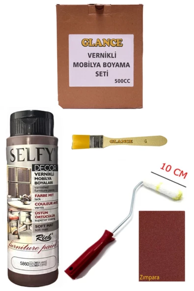 Selfy Decor 500 cc Colombia Kahve Kendinden Vernikli Genel Amaçlı Boyama Seti