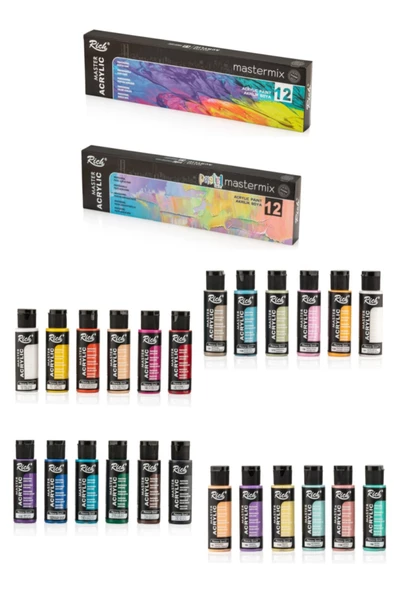 Rich Master Mix 60 Cc Akrilik 12' Li (canlı Renkler) + 12' Li (pastel Renkler) ürün görseli