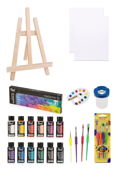 Masaüstü Şövale Rich Master Mix 60 Cc Akrilik 12'li Başlangıç Set ürün görseli 1