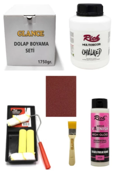 Rich Dolap Boyama Seti Multi Decor Chalked 1750 Gr Beyaz Hıgh Gloss Vernik Parlak 500 Cc