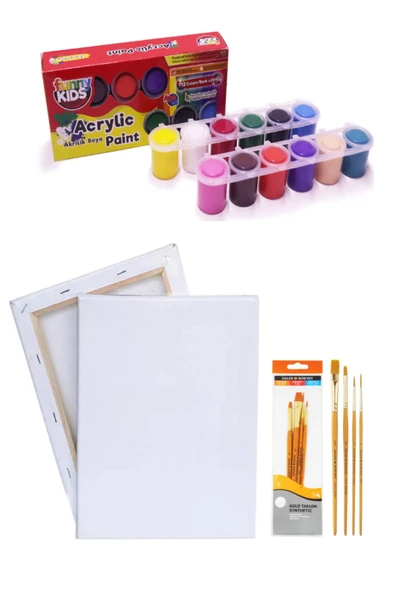 Rich Funny Kids 25 Ml Akrilik 12 Li Set 35x50 Tuval Daller Rowney 4'lü Fırça Seti ürün görseli