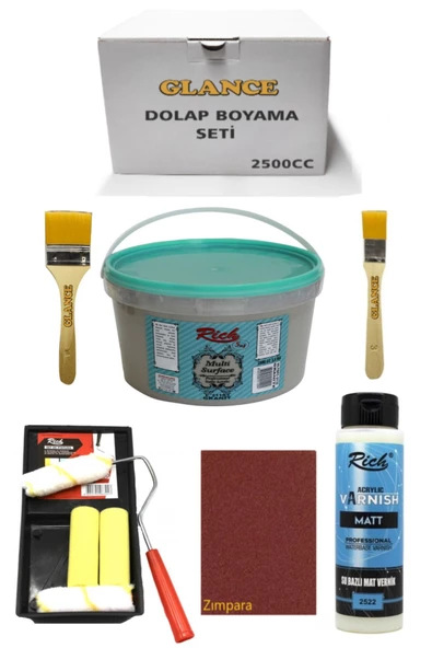 Rich 2500cc 3,5kg Multi Surface Granit Dolap Boyama Seti Mobilyaboyama Seti Mat Vernik Tavarulo Set