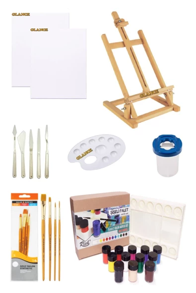 Masaüstü Şövale Rich Şişeli Palet 25 Ml Akrilik 12 Li Başlangıç Seti ürün görseli 1